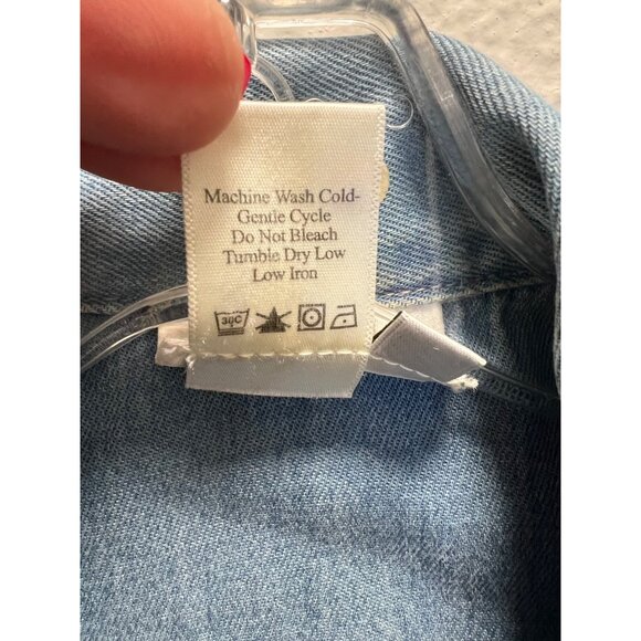Coldwater Creek Womens Sleeveless Light Denim Vest Size S Button-Front 60% Tence - Picture 4 of 6